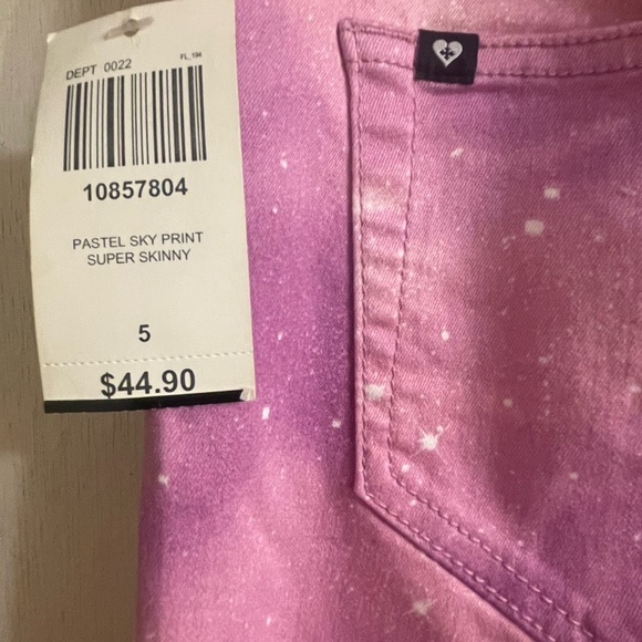 Black Heart Pastel Sky Print Super Skinny Jeans Size 5 - Picture 3 of 4